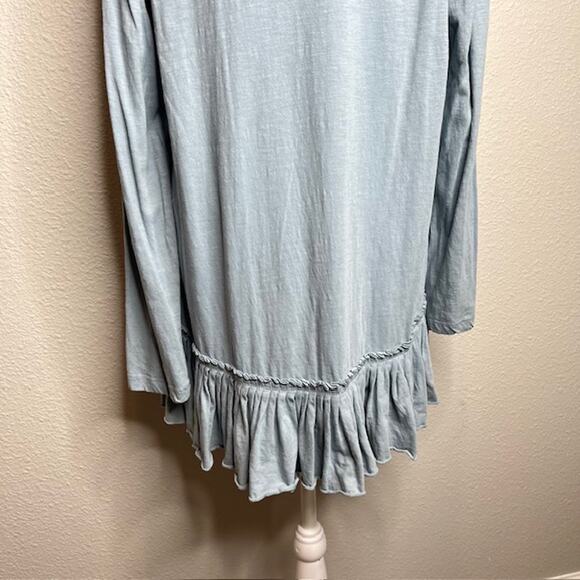 LOGO by Lori Goldstein Cotton Slub Knit Top with Pleated Hem Sz Large - Picture 8 of 11